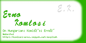 erno komlosi business card